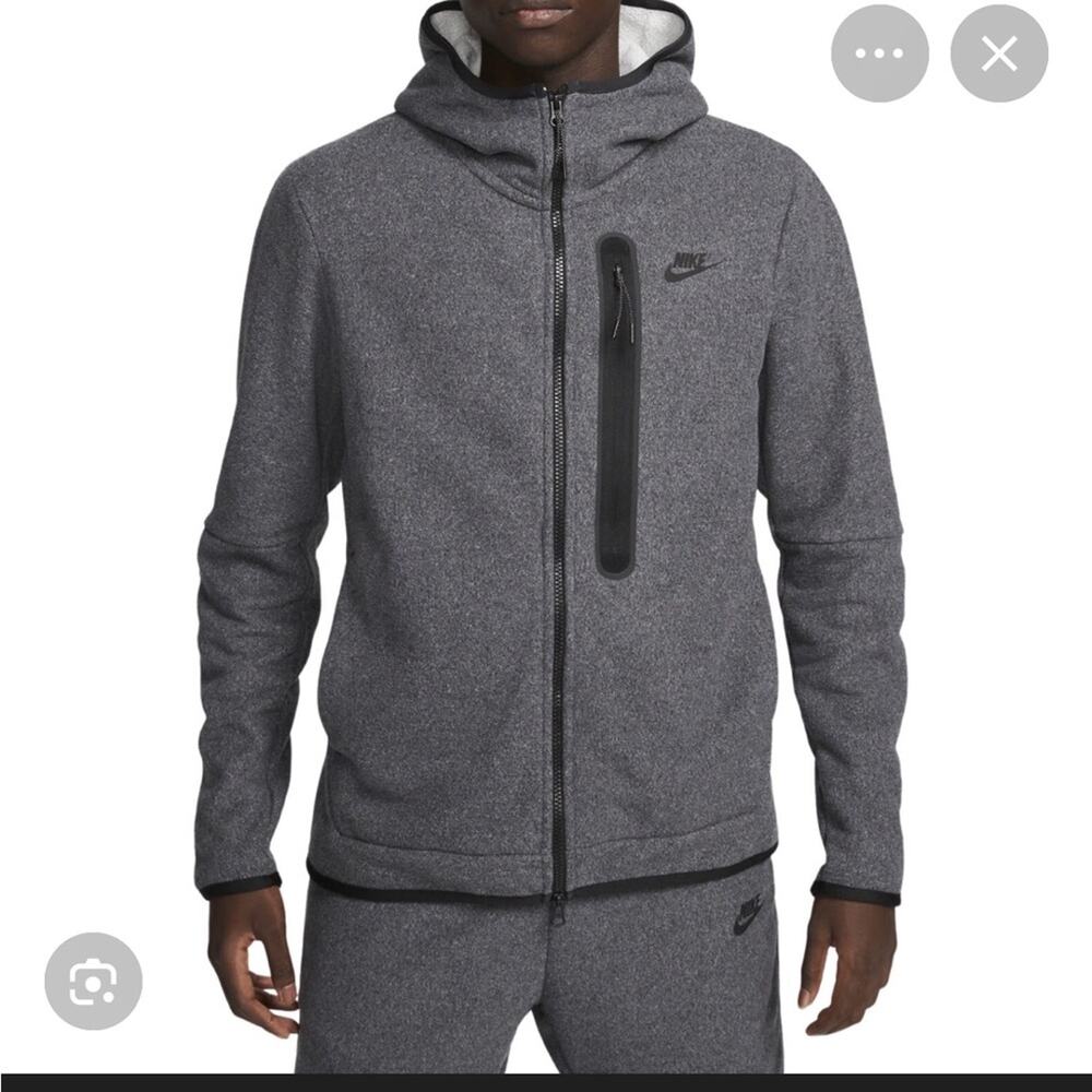 Nike Sportswear Tech Fleece Men's Full Zip Winterized Hoodie XS Gray